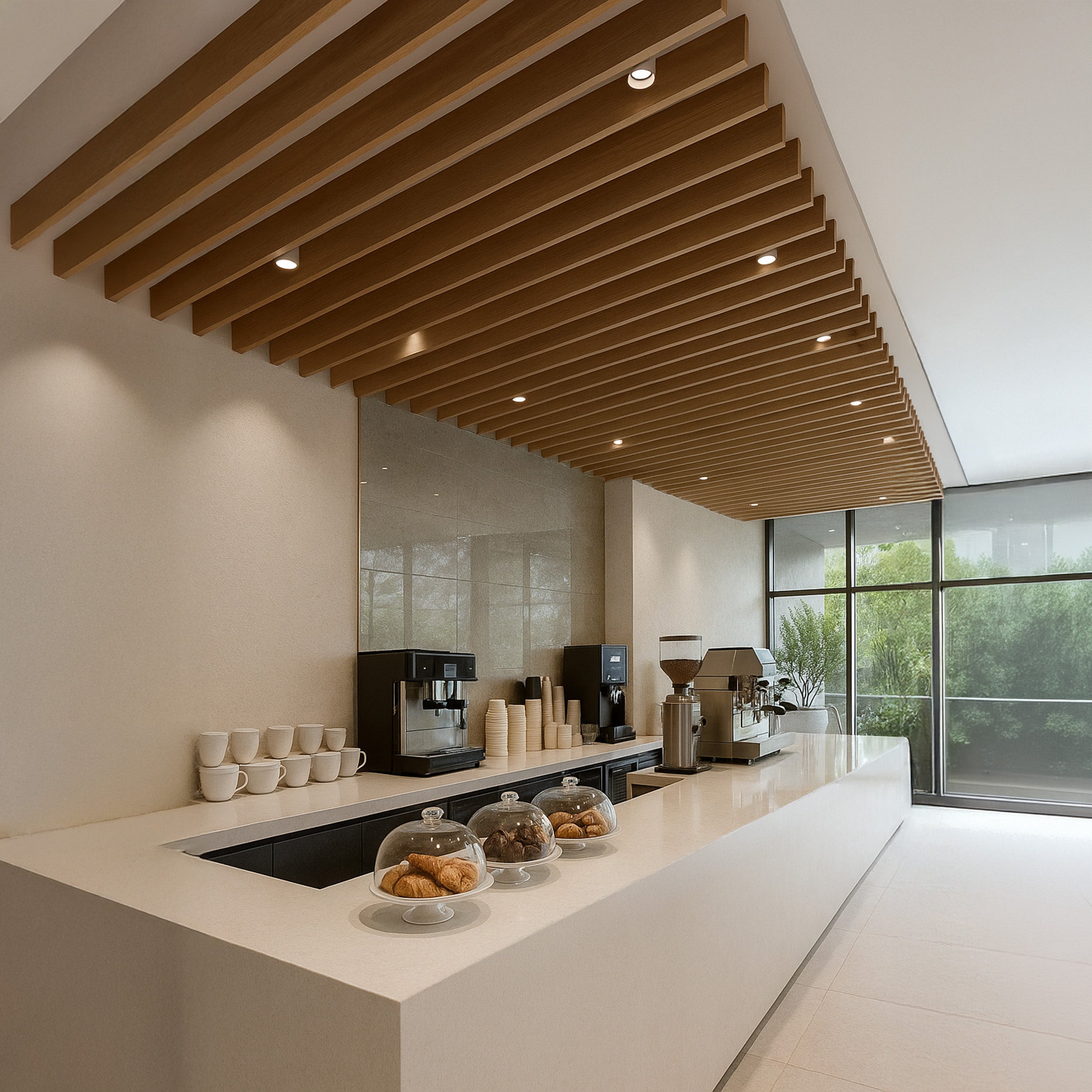 Modern Wood Slat Ceiling Panels