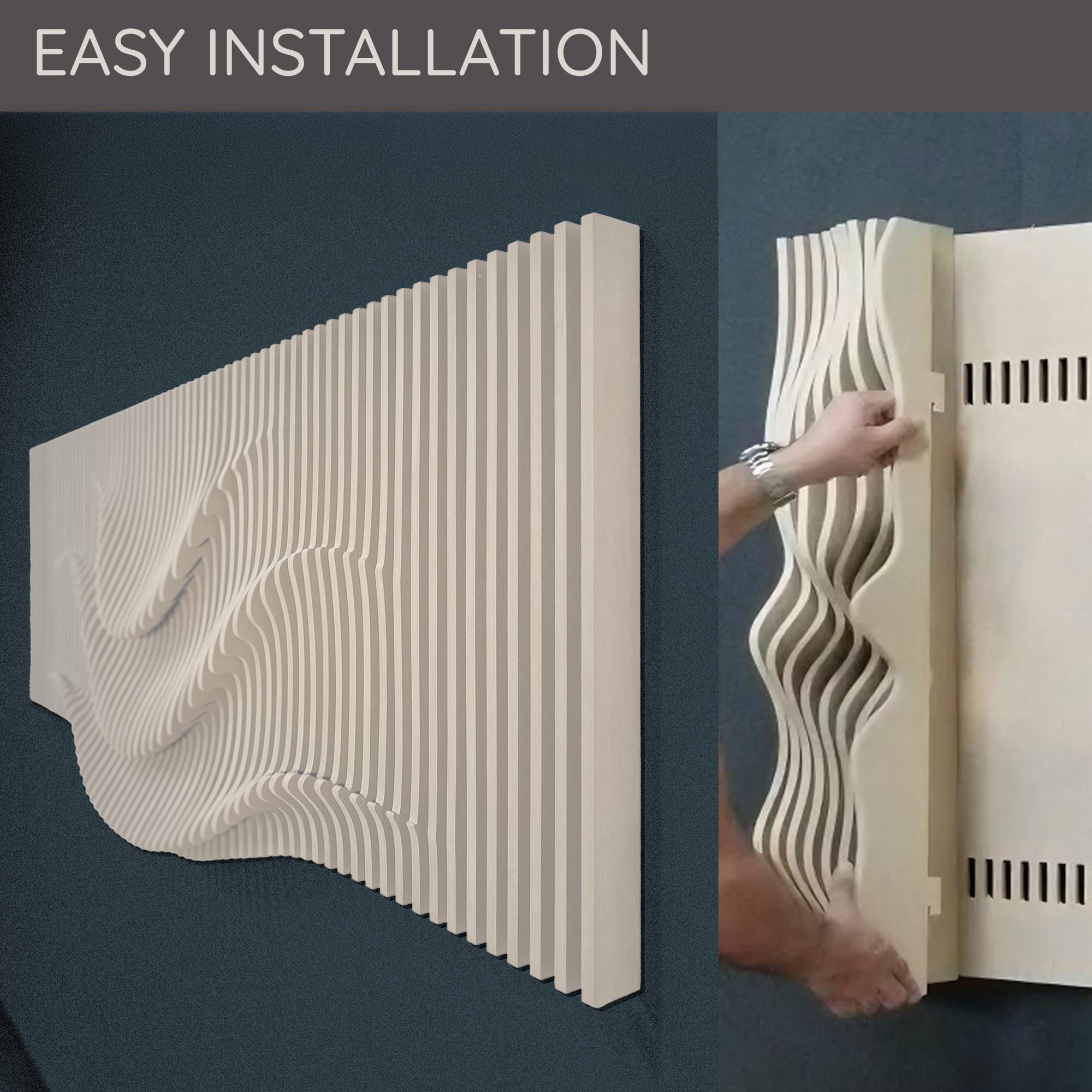 Parametric Waves of Fluidity: A Symphony of Abstract Design  Wall Paneling.