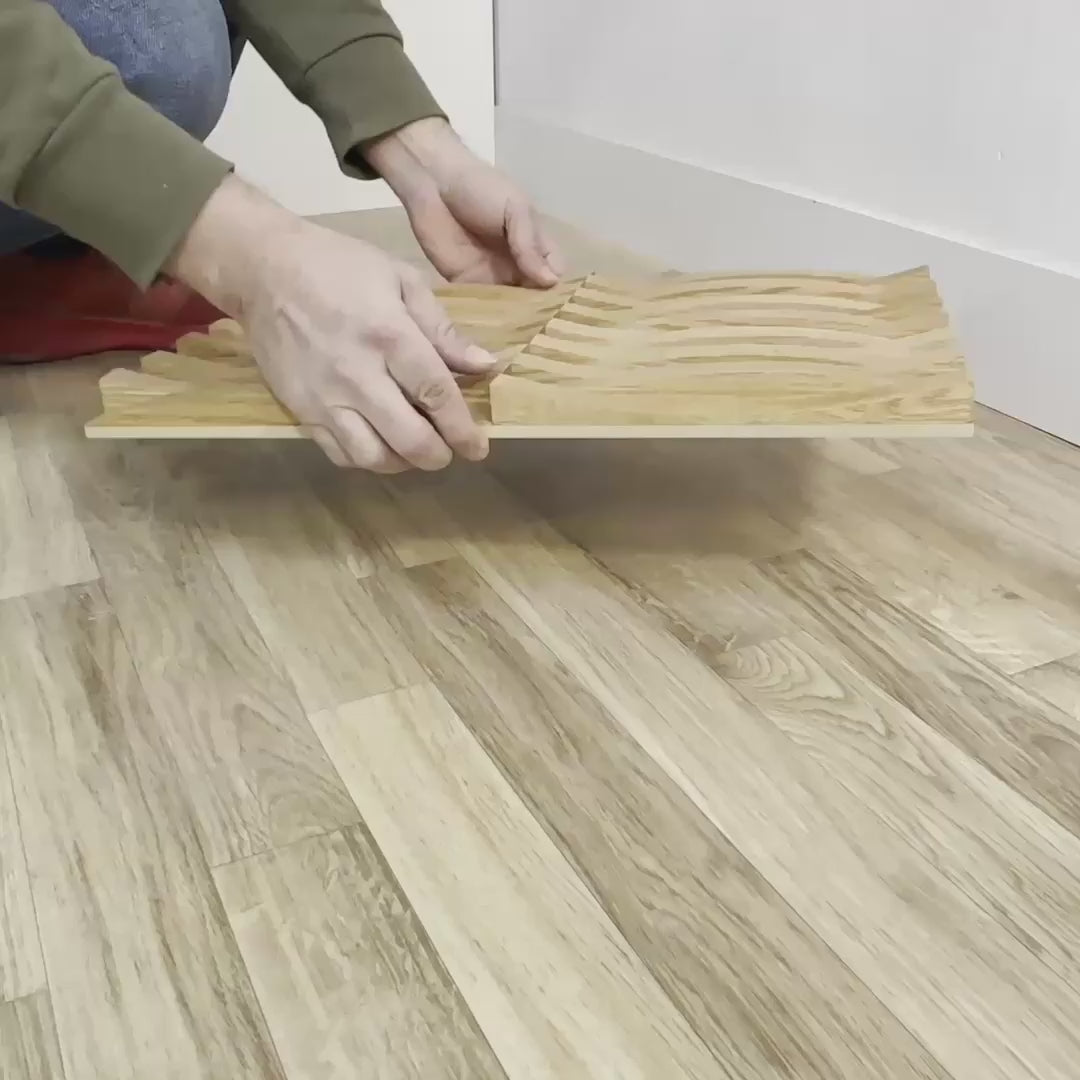 لوحة هلال القمر المصنوعة من الخشب الصلب، بلاط من خشب البلوط الأحمر الطبيعي