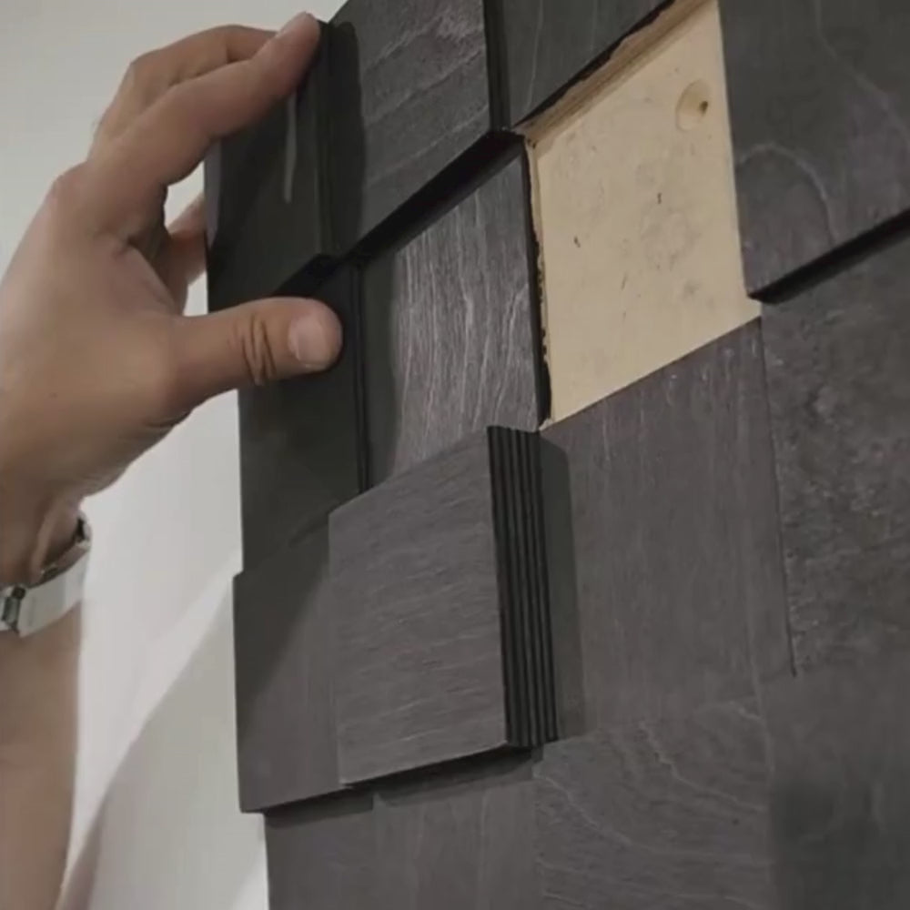 3D Wooden Cube Wall Panel