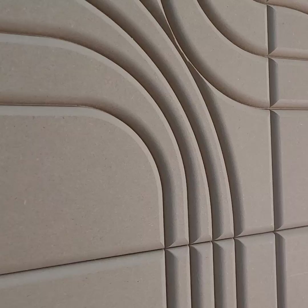 Panel acústico de MDF 3D, pared decorativa de madera 3D