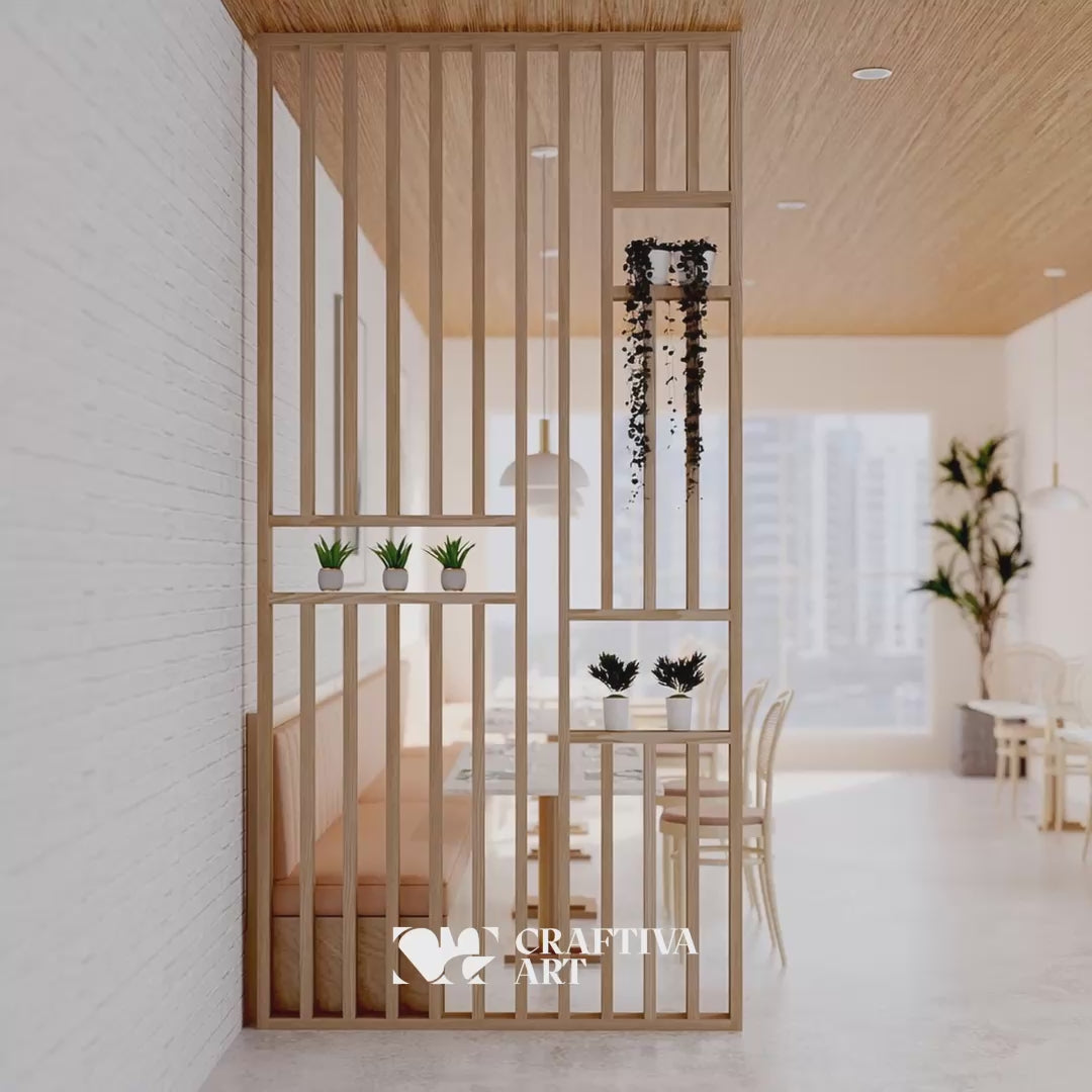 Doxa Wall Slat Divider with Shelves