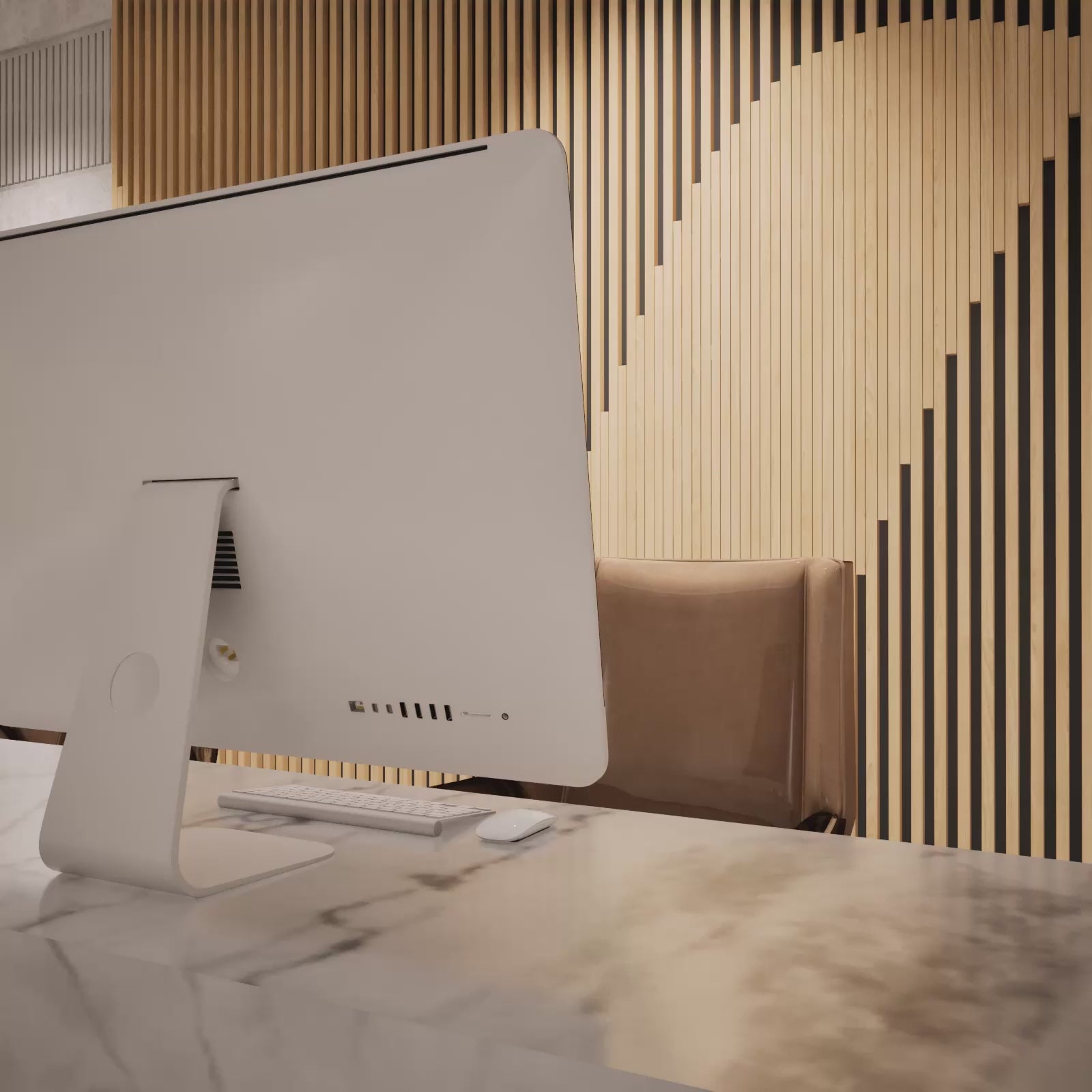 Parametric Wood Slat Accent Wall