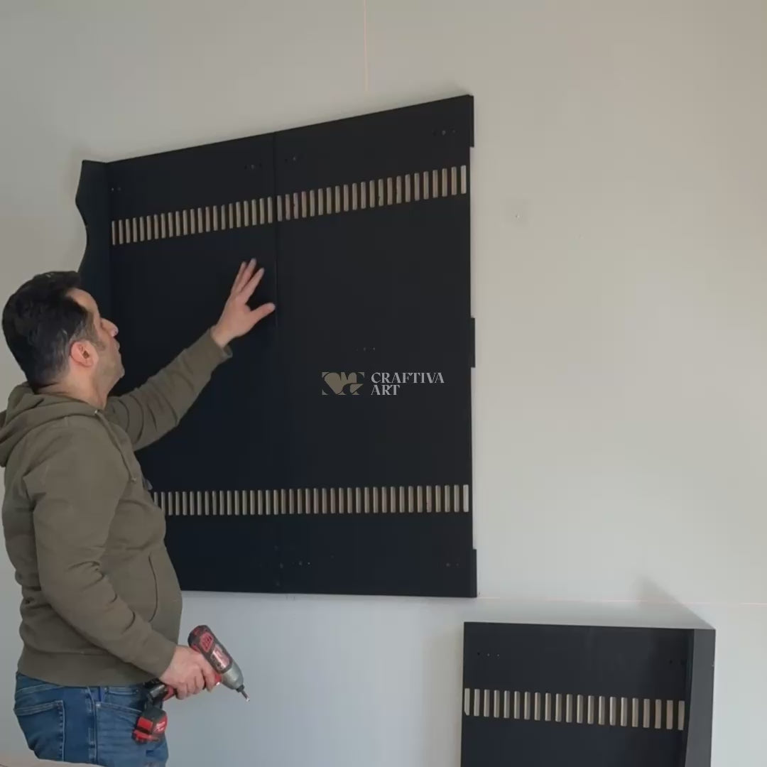 لوحة فنية جدارية ثلاثية الأبعاد لتدفق الموجات