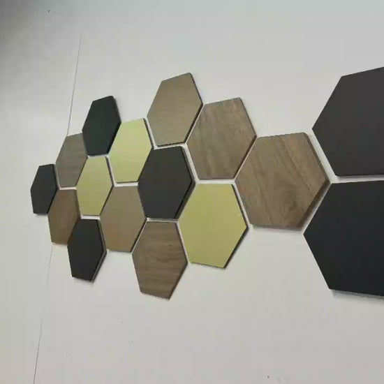 Honeycomb Wooden Hexagon panels, Hexagon Wooden wall art CraftivaArt