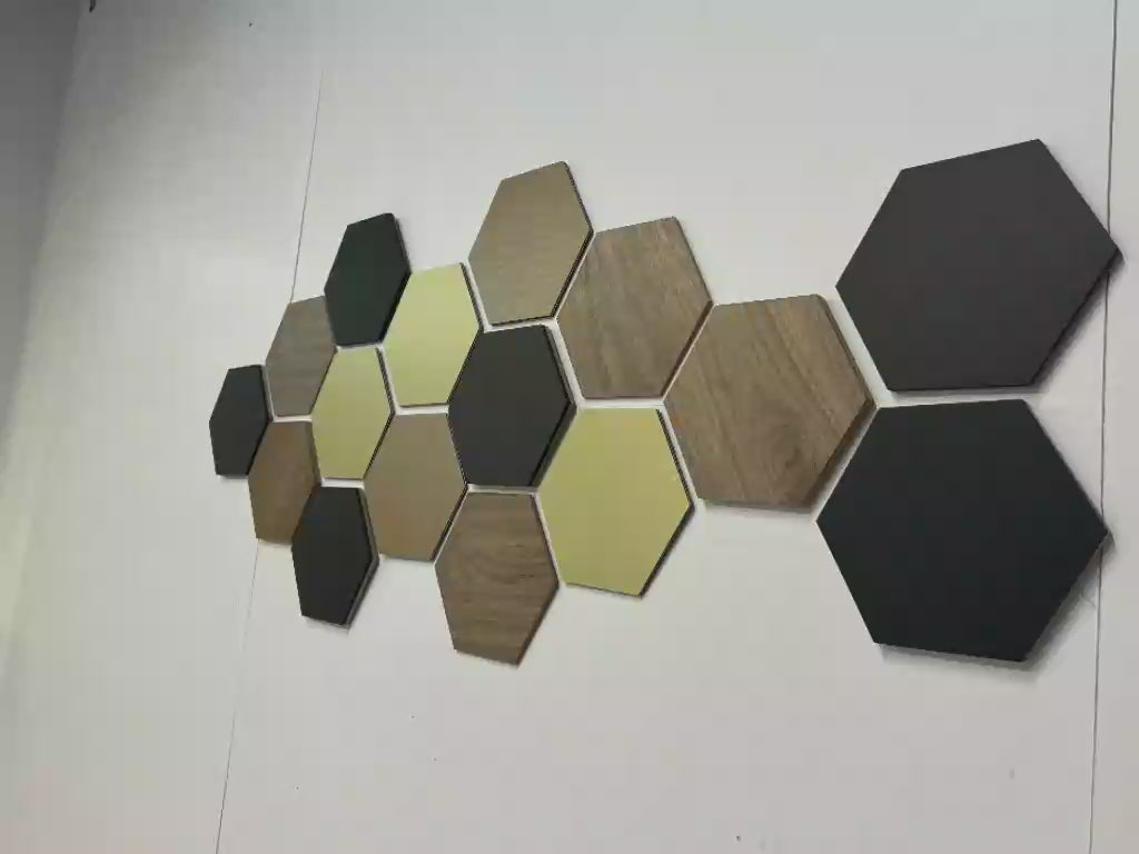 Honeycomb Wooden Hexagon panels, Hexagon Wooden wall art CraftivaArt