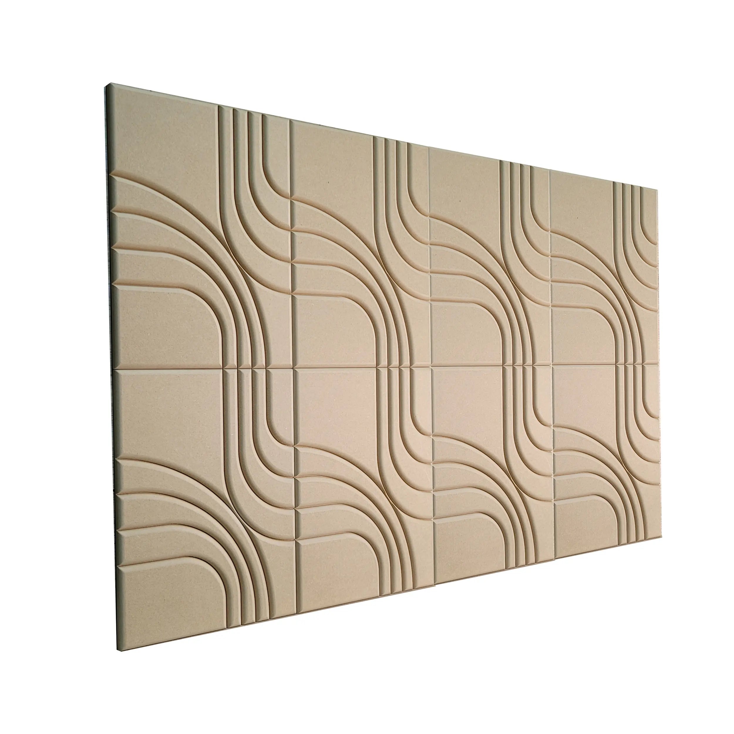 Panel acústico de MDF 3D, pared decorativa de madera 3D