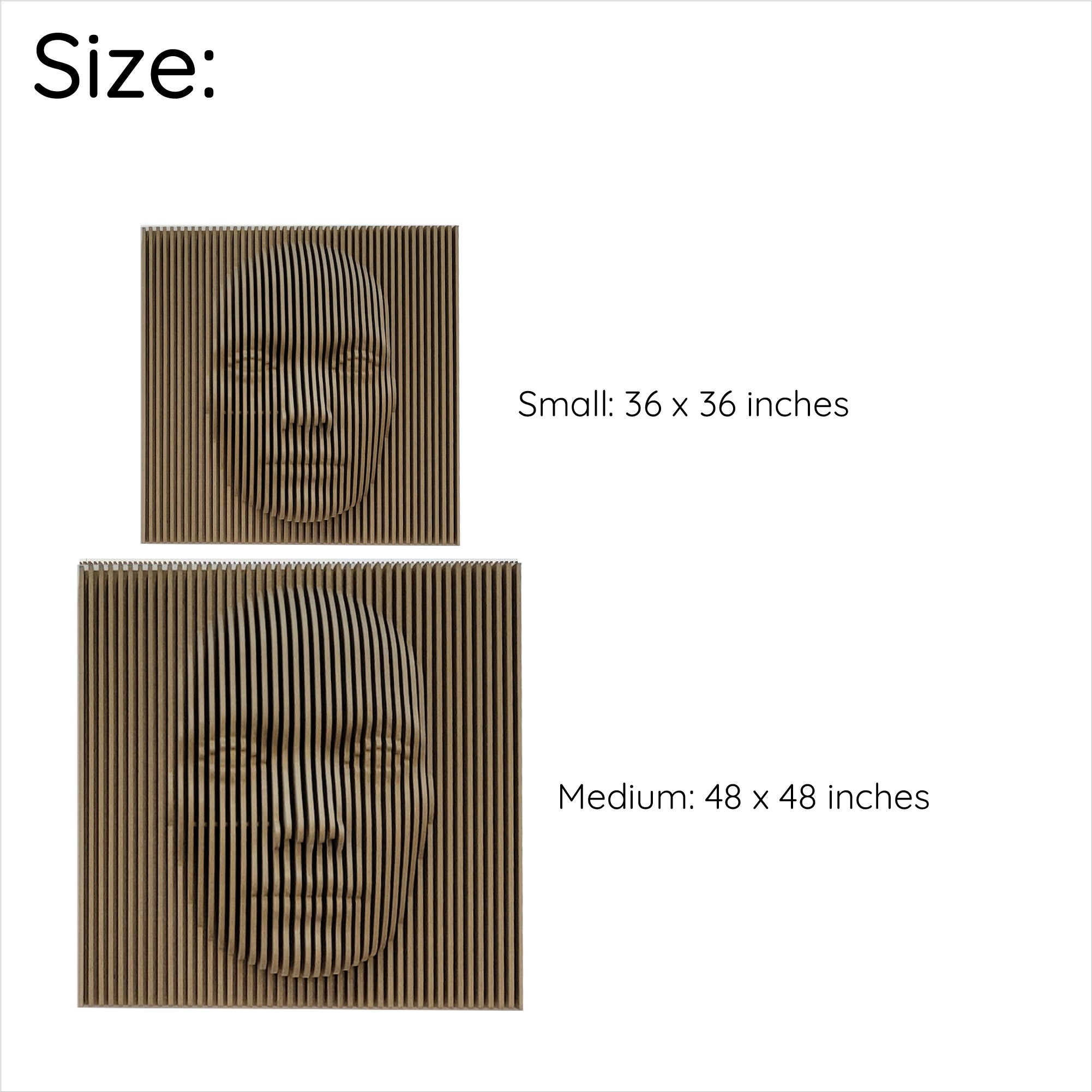 3D Human Face Wall Sculpture ( 1/2" Thick )  3D Wall Art.