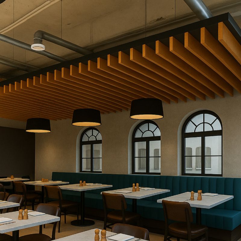 wood slat ceiling panel