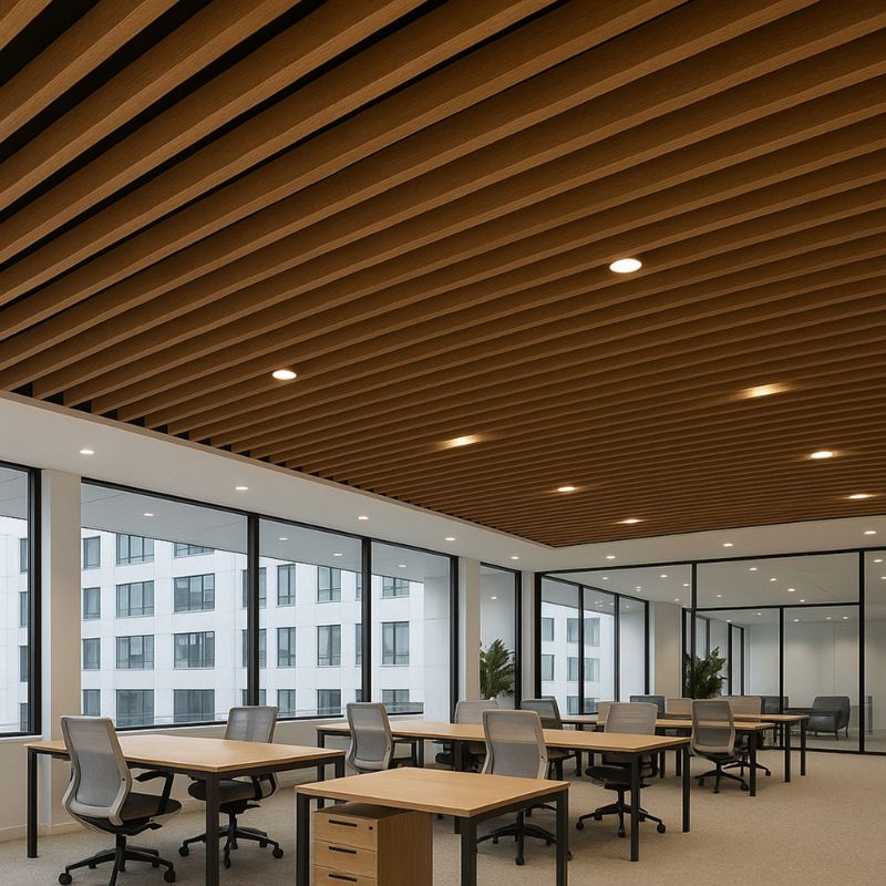 wood slat ceilign panel