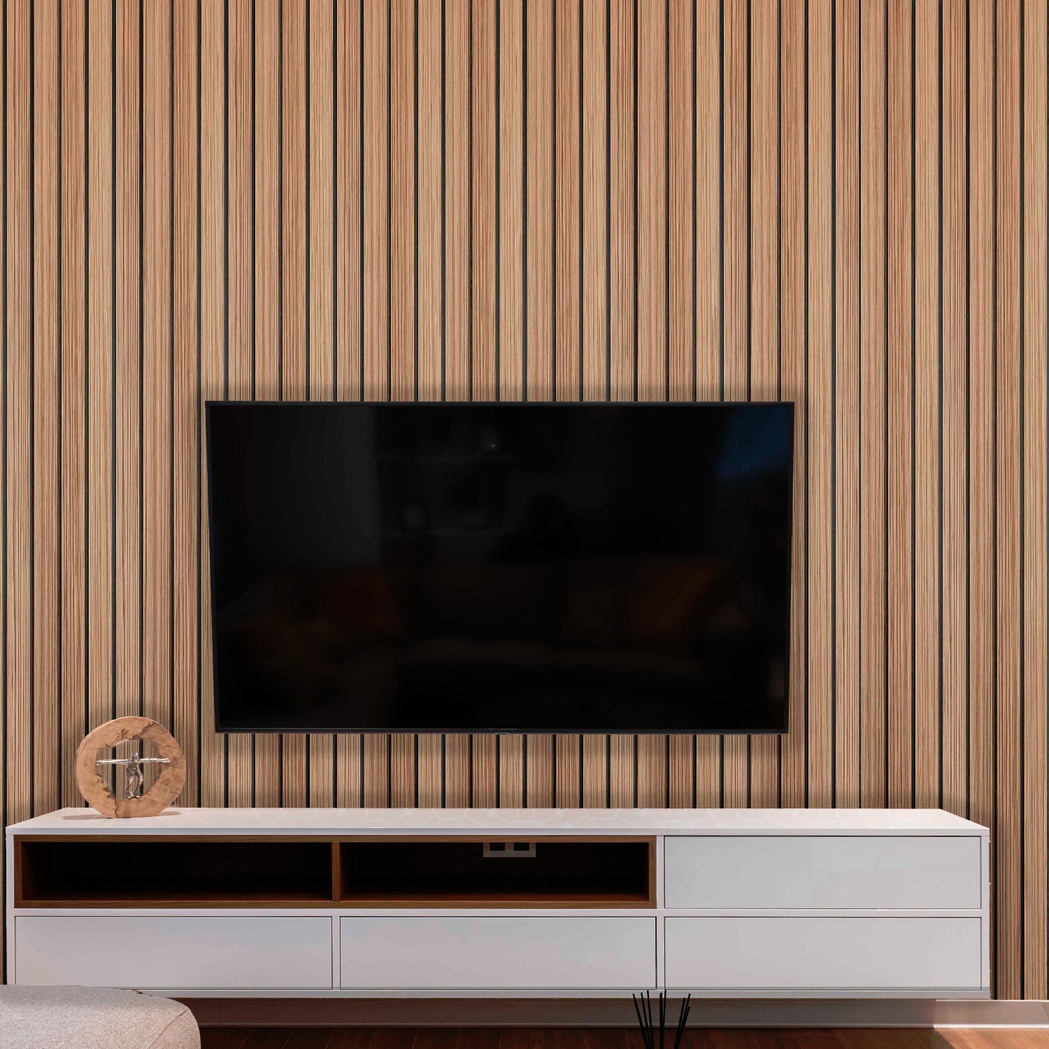 tv wall wooden design