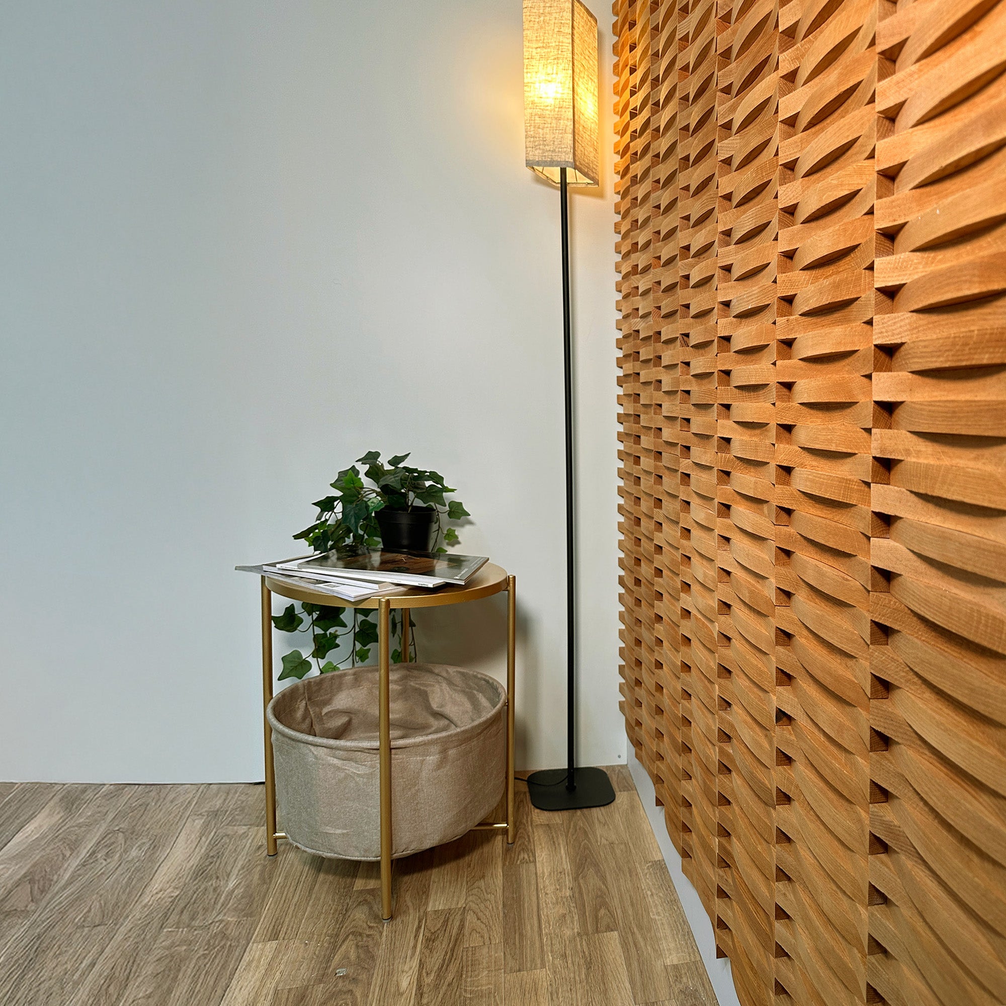 Crescent Moon Solid Wood Panel, Modern Decor Solid Wood Tiles  3D Wall Panel.