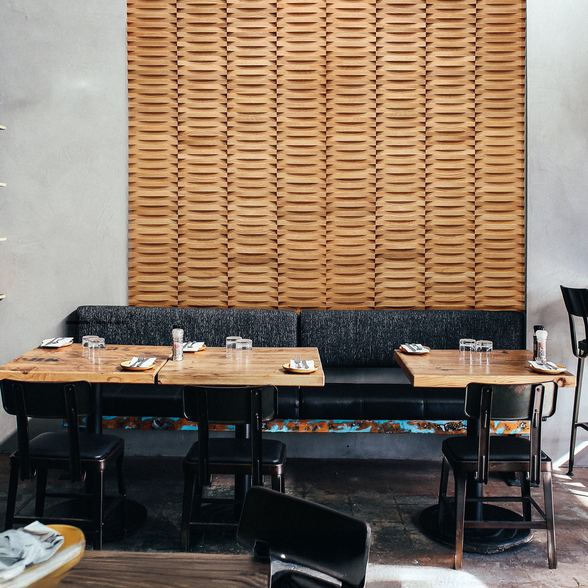 Crescent Moon Solid Wood Panel, Modern Decor Solid Wood Tiles  3D Wall Panel.