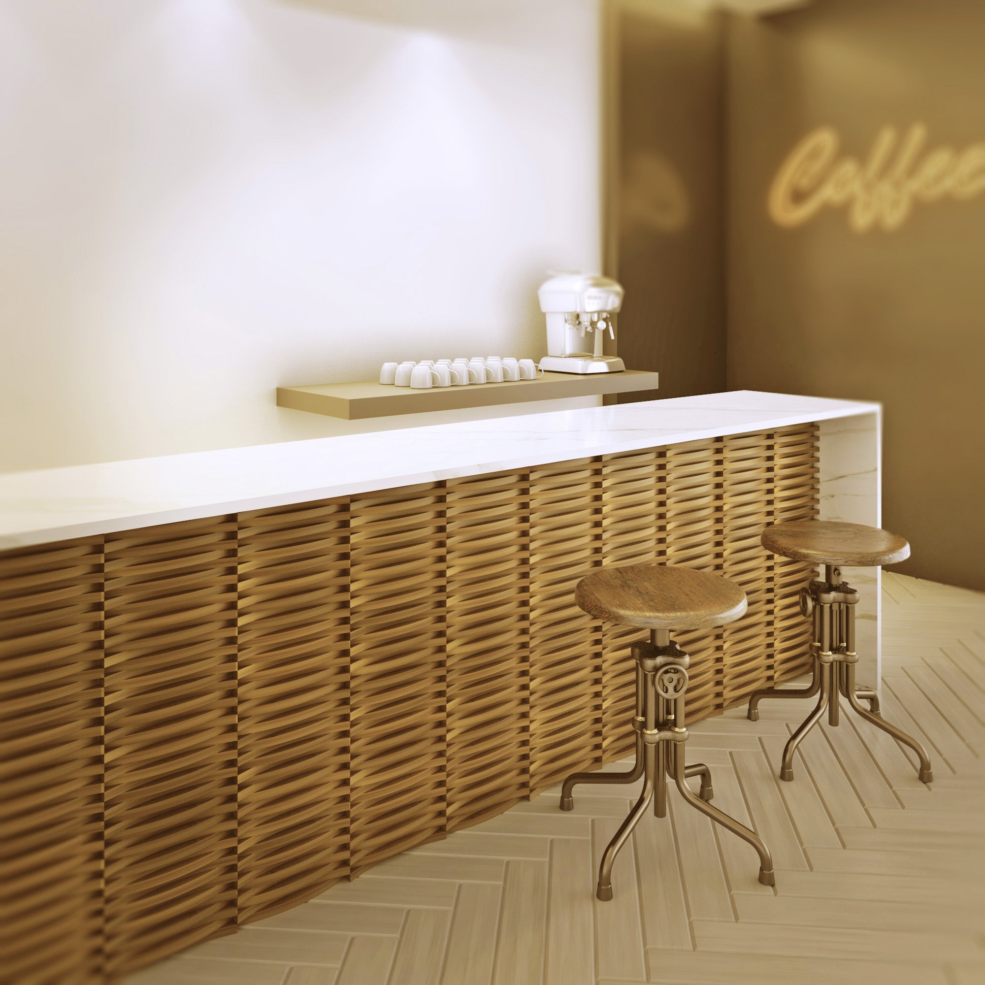 Crescent Moon Solid Wood Panel, Modern Decor Solid Wood Tiles  3D Wall Panel.