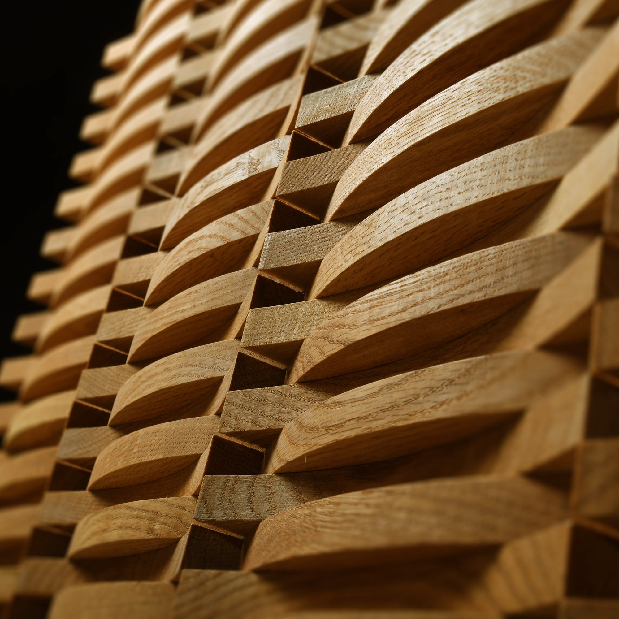 Crescent Moon Solid Wood Panel, Modern Decor Solid Wood Tiles  3D Wall Panel.