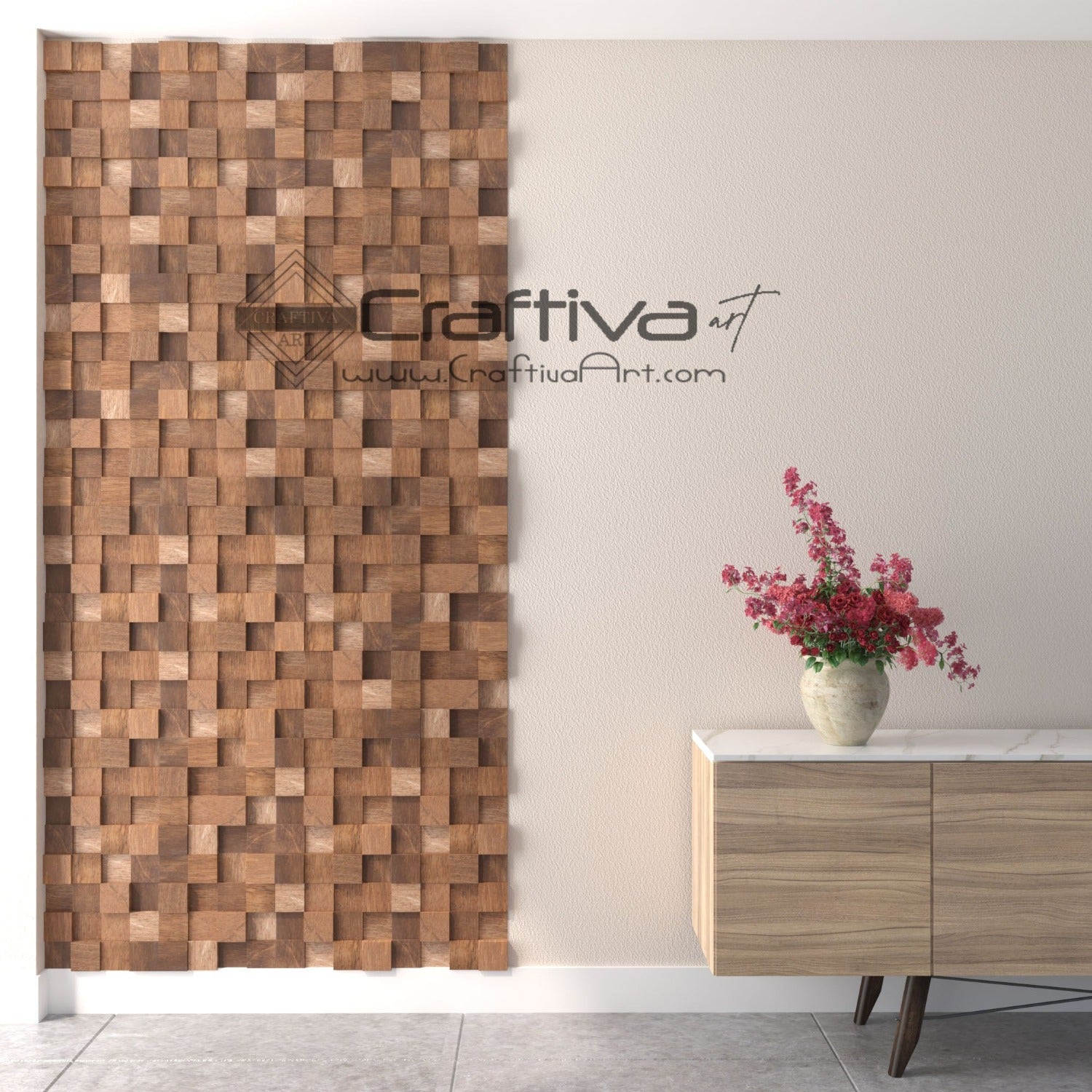 Wooden Cube Panel, Wooden Wall Tiles,3d Wall Art, 3D Wooden Cube Panel