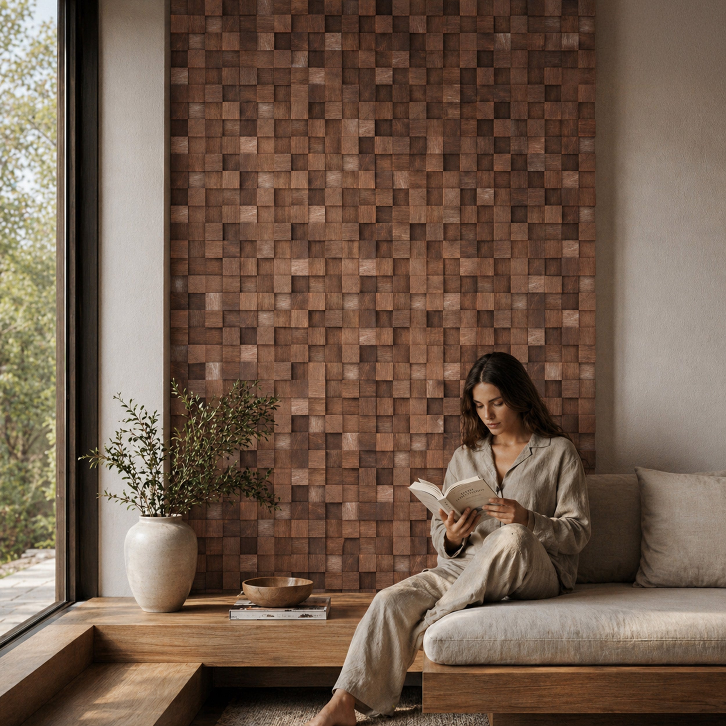Artistic 3D Cube Wooden Tiles: Wood Wall Panels, Wall Art – CraftivaArt