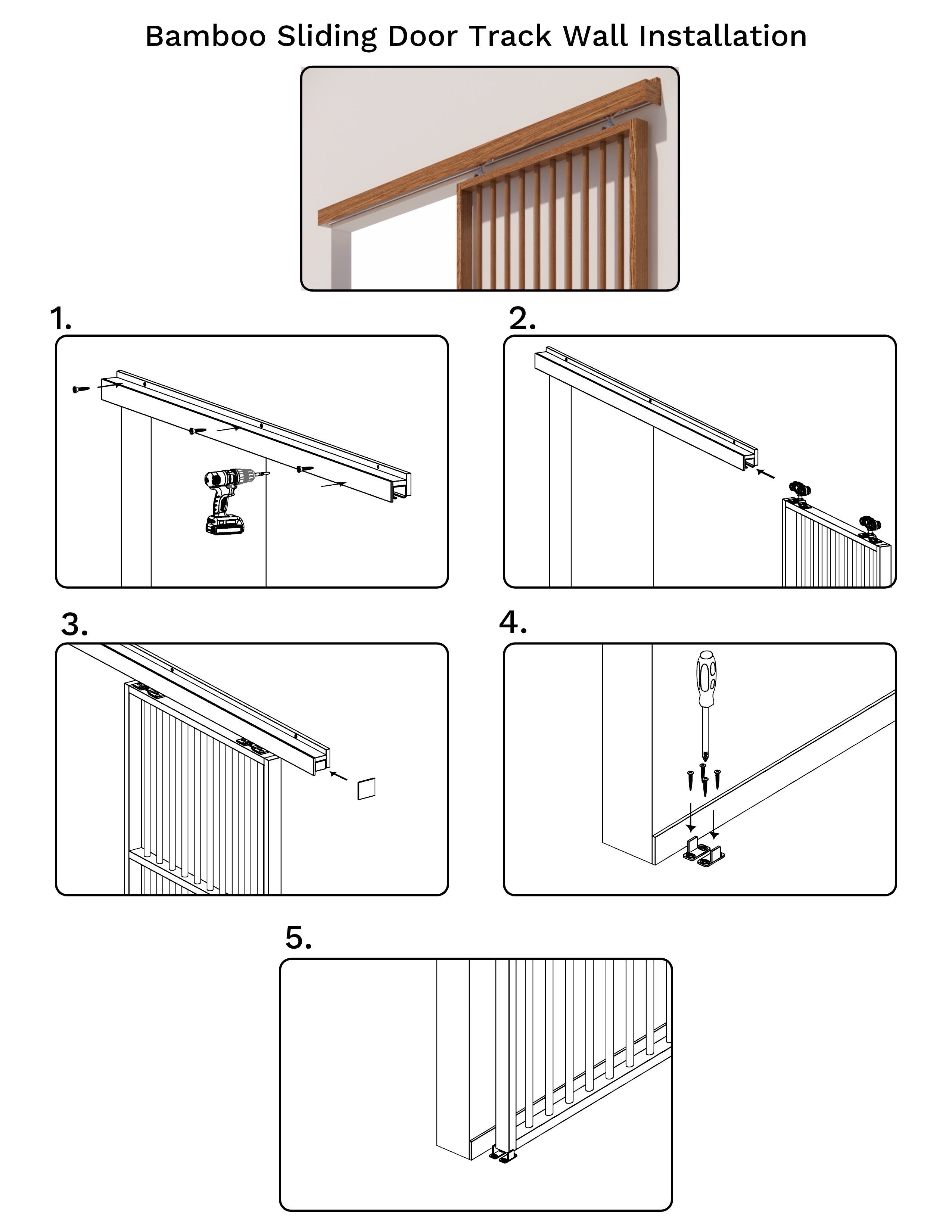 Bamboo Sliding Barn Door