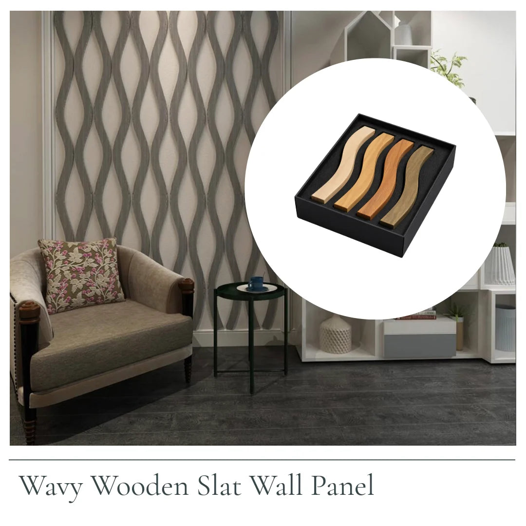 Wavy Wooden Slat Wall Panel