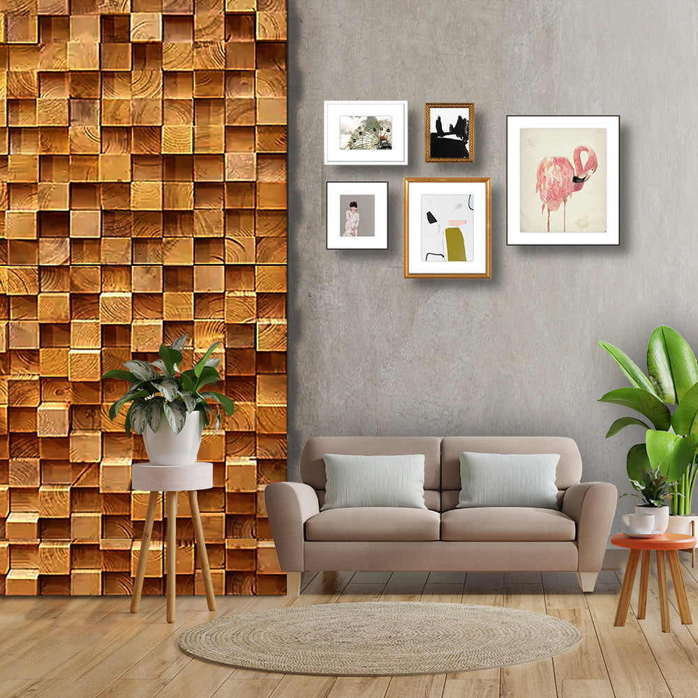 Wooden Cube Panel, Wooden Wall Tiles,3d Wall Art, 3D Wooden Cube Panel