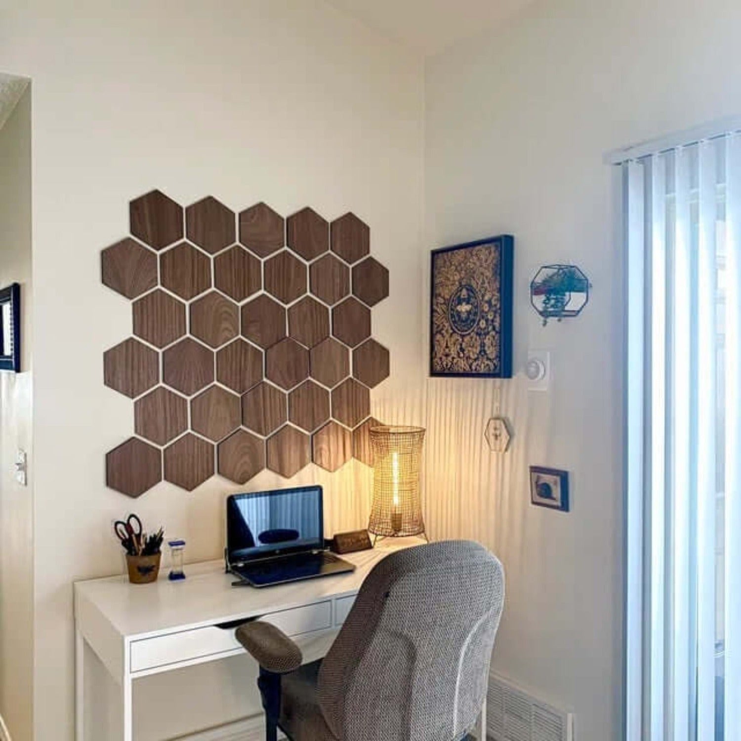 Panel de pared acolchado hexagonal HONEYCOMB en varios colores 40