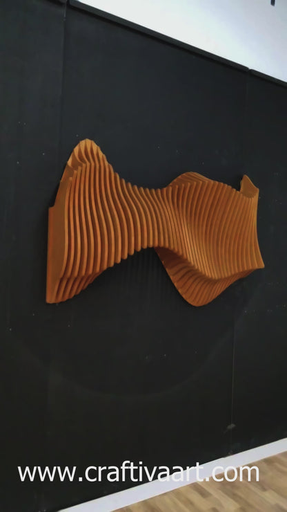 Parametric Wavy Wooden Wall Decor, CNC cut Desert Sands Symphony parametric art