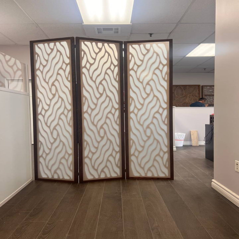 Room divider with translucent sheet, Custom Pattern Room divider, Room partition, Custom Folding Divider, Privacy Panel, CraftivaArt