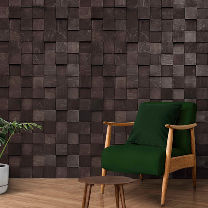 3D wall wood slats, 3D Wooden Cube Panel, Wooden Wall Tiles for Living Room, Wall Art CraftivaArt
