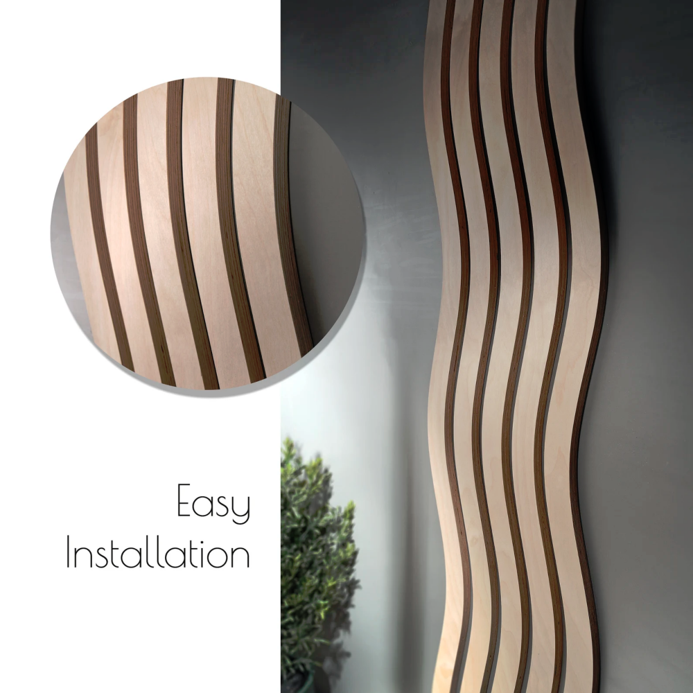 Sea Wave Wall Panel, Wood Panel, and Curvy Wood Slat CraftivaArt