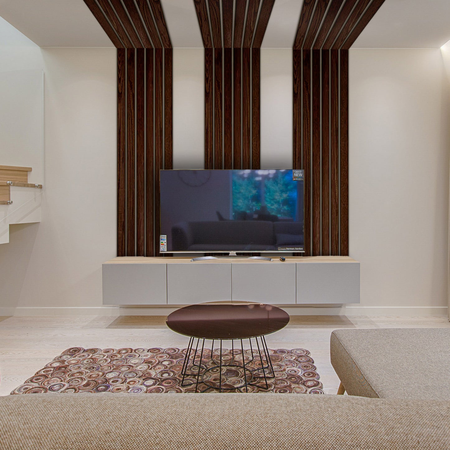 tv wall wooden design